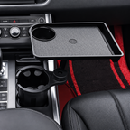 Car Cup Holder Tray with 360° Adjustable Food Tray & Extra Cup Holder