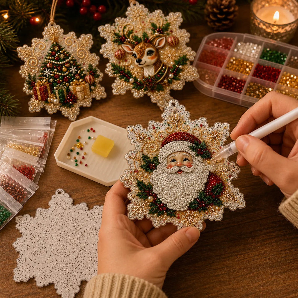 6-Piece Christmas Diamond Painting Ornament Kit
