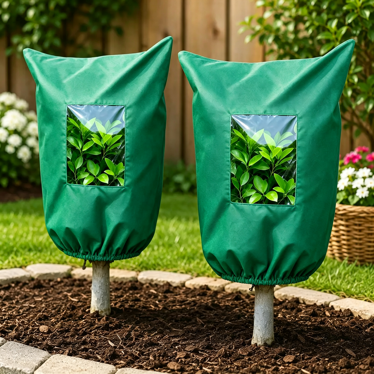Plant Frost Protection Cover – Breathable Reusable Winter Plant Shield