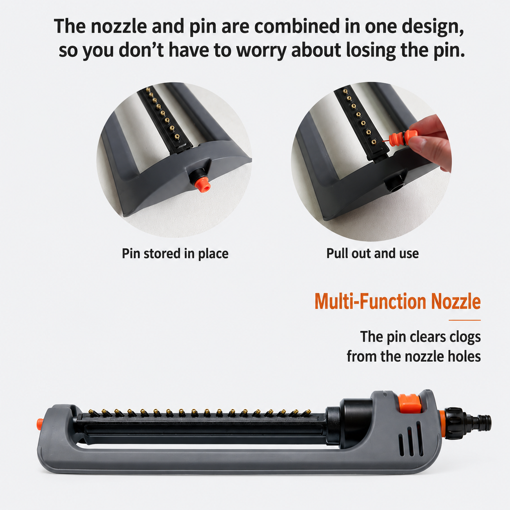 19-Hole Oscillating Lawn Sprinkler for Garden Yard Watering