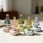 Handmade Jingdezhen Glazed Christmas Tree Decoration with Rotating Design