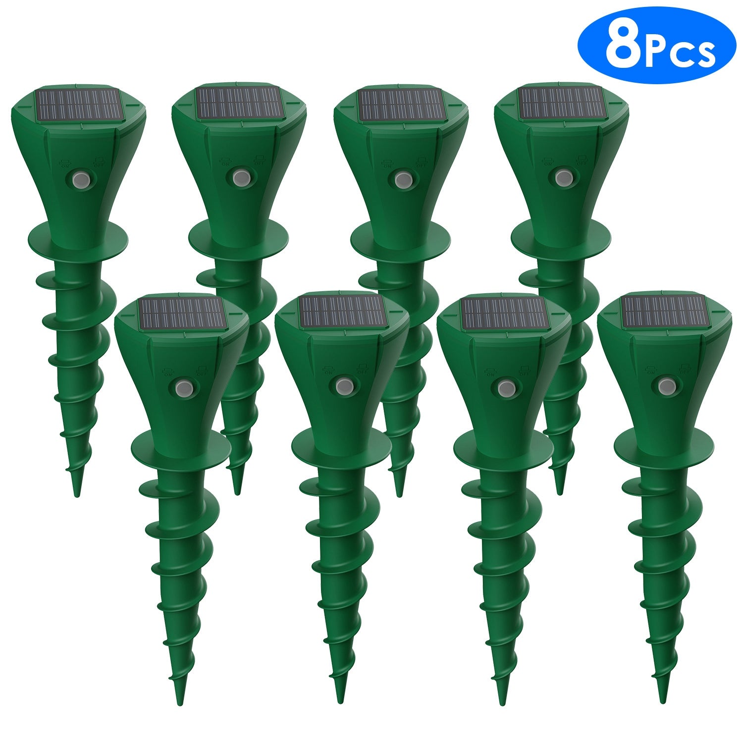 8-pack solar mole and gopher repellent stakes for lawns and gardens
