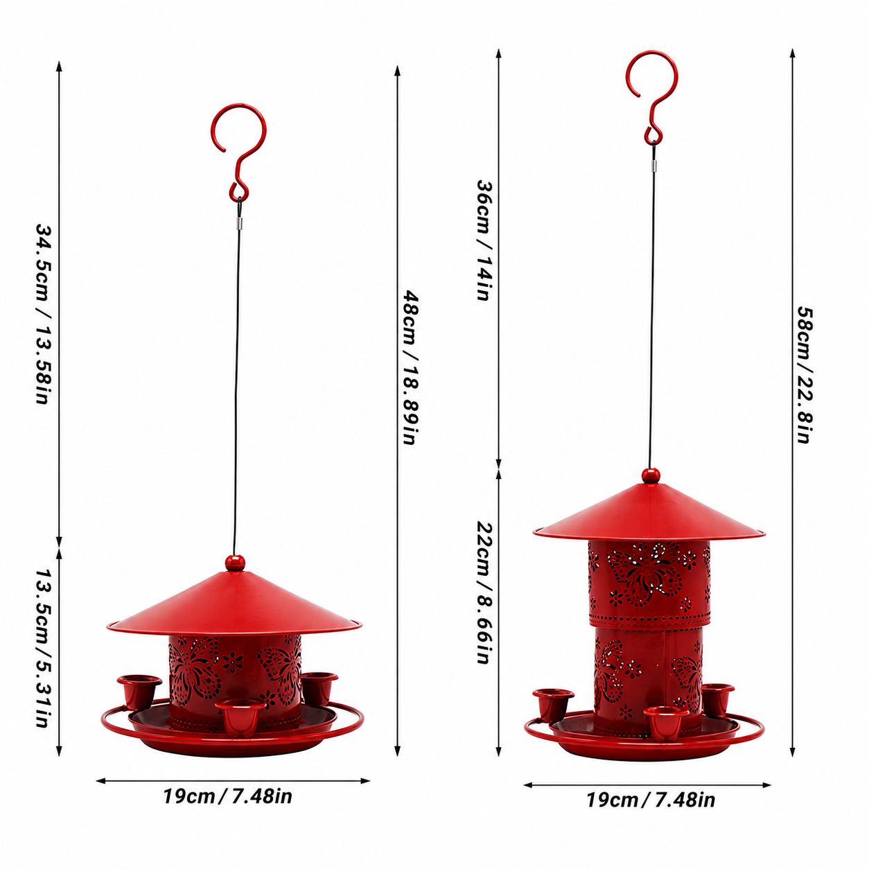 Metal Bird Feeder for Outside Retractable Hanging Feeder