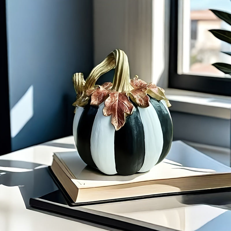 Pumpkin Decor Statue for Fall Halloween Tabletop Home Decoration