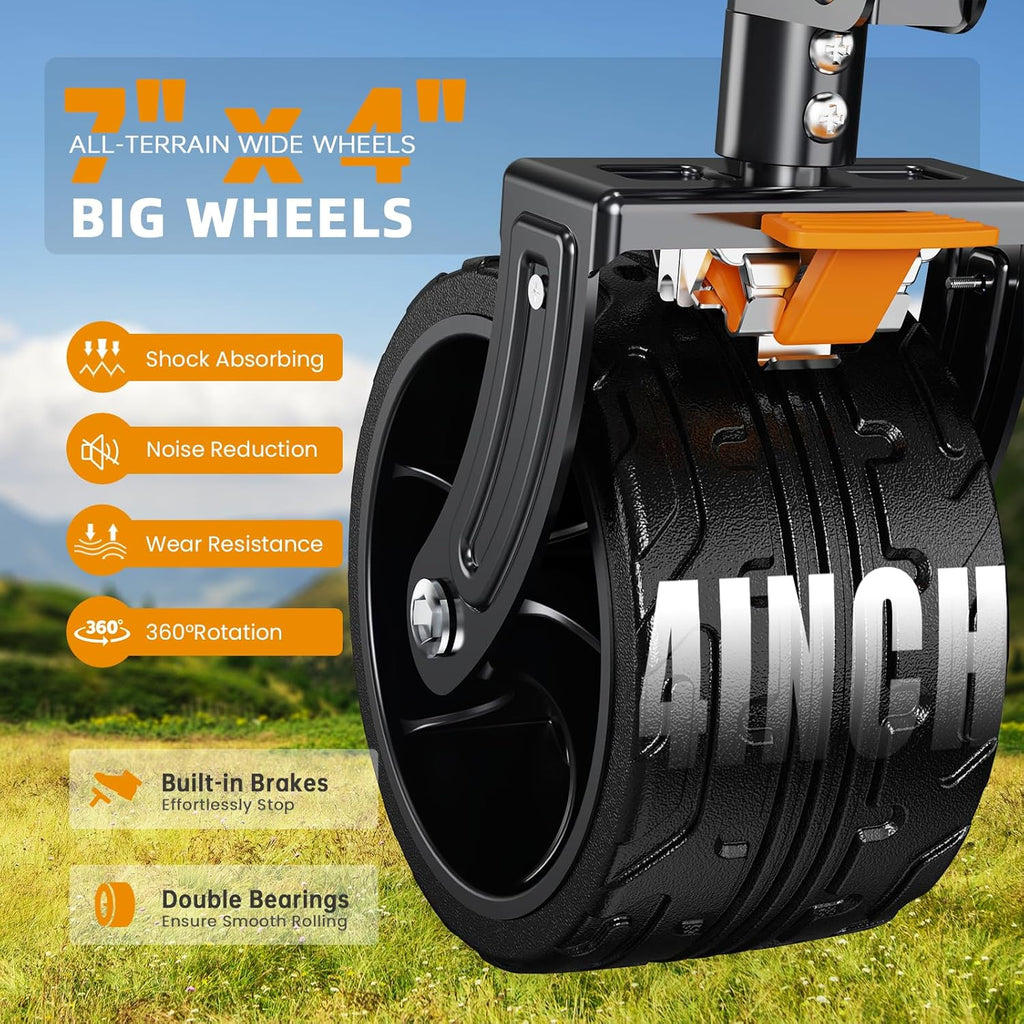 50'' Double Decker Foldable Wagon Cart with Big Wheels 400L
