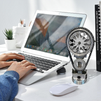 Rotating Gear Clock with Moving Gears, USB Powered Mechanical Tabletop Clock