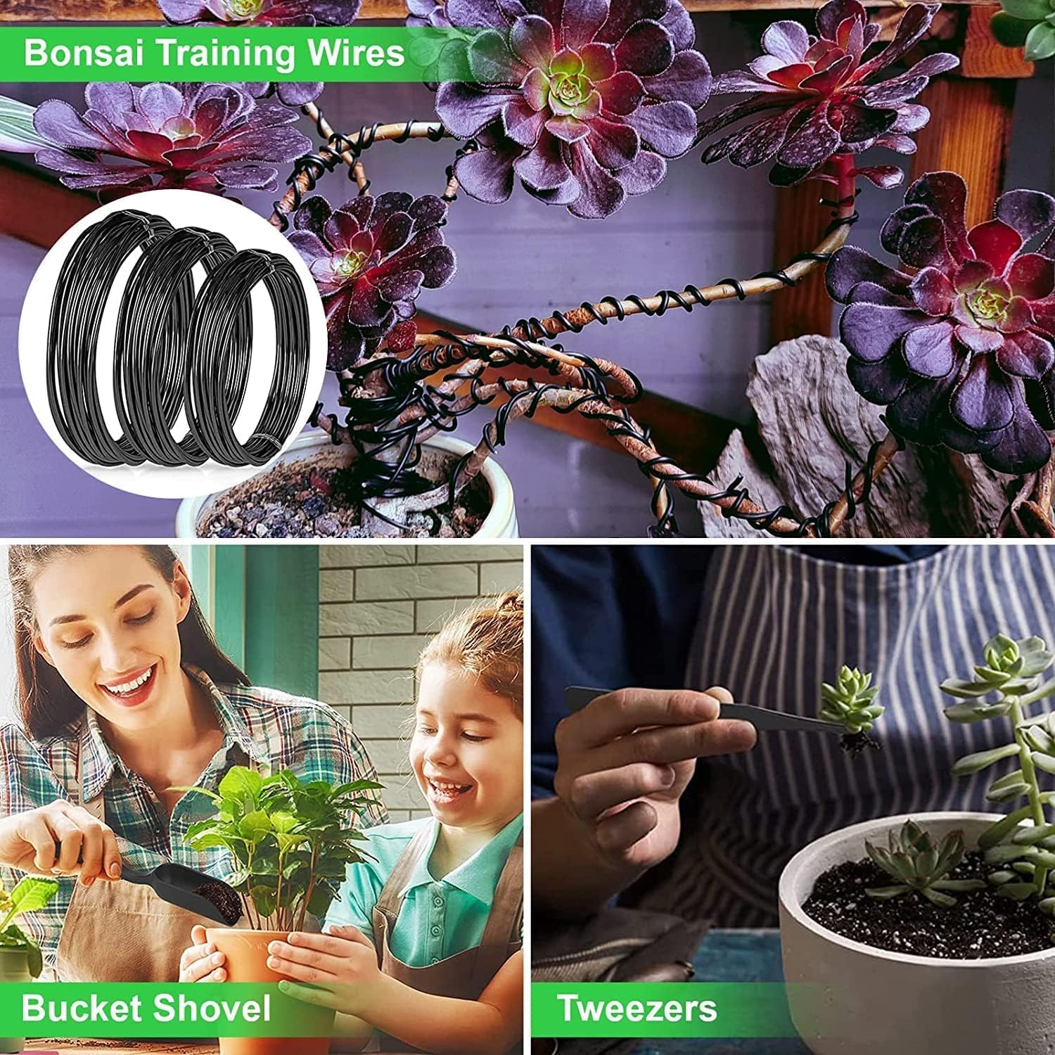 24-Piece Bonsai Tree Care Kit with High-Carbon Steel Tools and PU Leather Bag