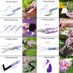 10-Piece Garden Tool Set – Gardening Hand Tools with Pruner, Trowel, Rake & Carry Case