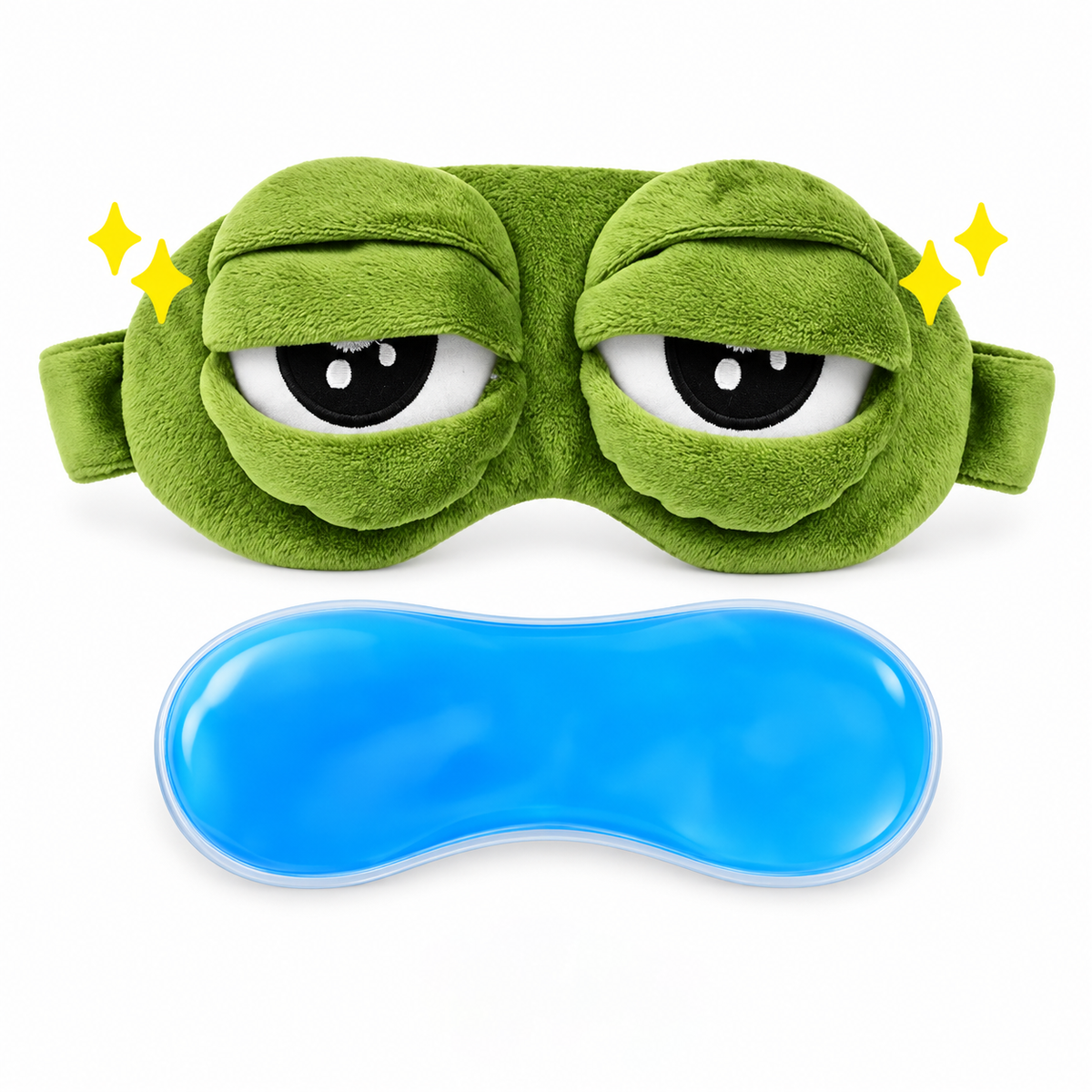 Cute 3D Frog Sleep Mask with Cooling Gel Insert for Travel & Naps