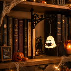 Halloween Ghost Bookshelf Lamp, Warm White Cordless Decorative Light