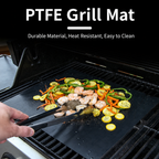 PTFE Non-Stick Grill Mat 10 Pack, Reusable BBQ Grill Mats for Gas & Charcoal Grills