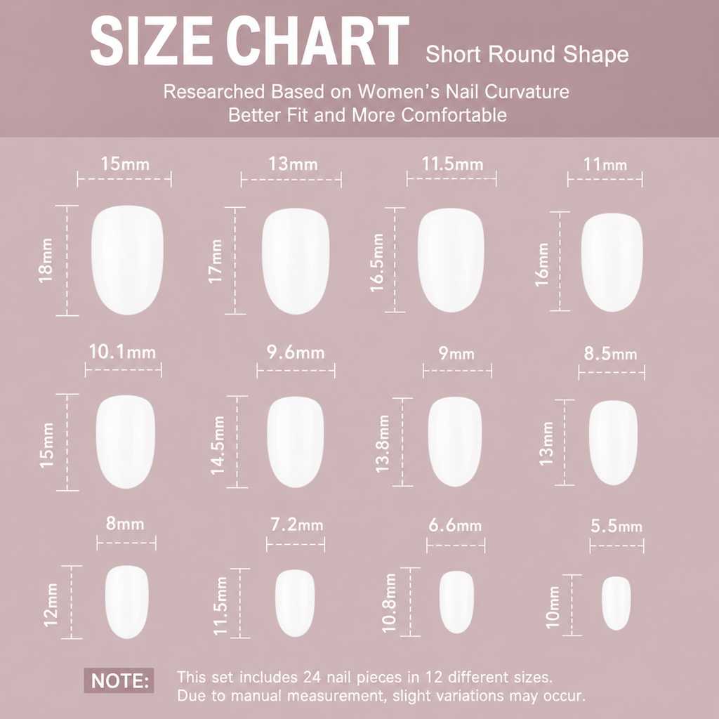 Sheer Pink Ombré Short Oval Press-On Nails – 24-Piece Nail Kit with Glue