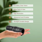 16x52 Compact Monocular Telescope with Zoom for Wildlife Viewing & Outdoor Travel