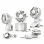 USB Rechargeable Portable Clip-On Cooling Fan with 3 Speed Settings