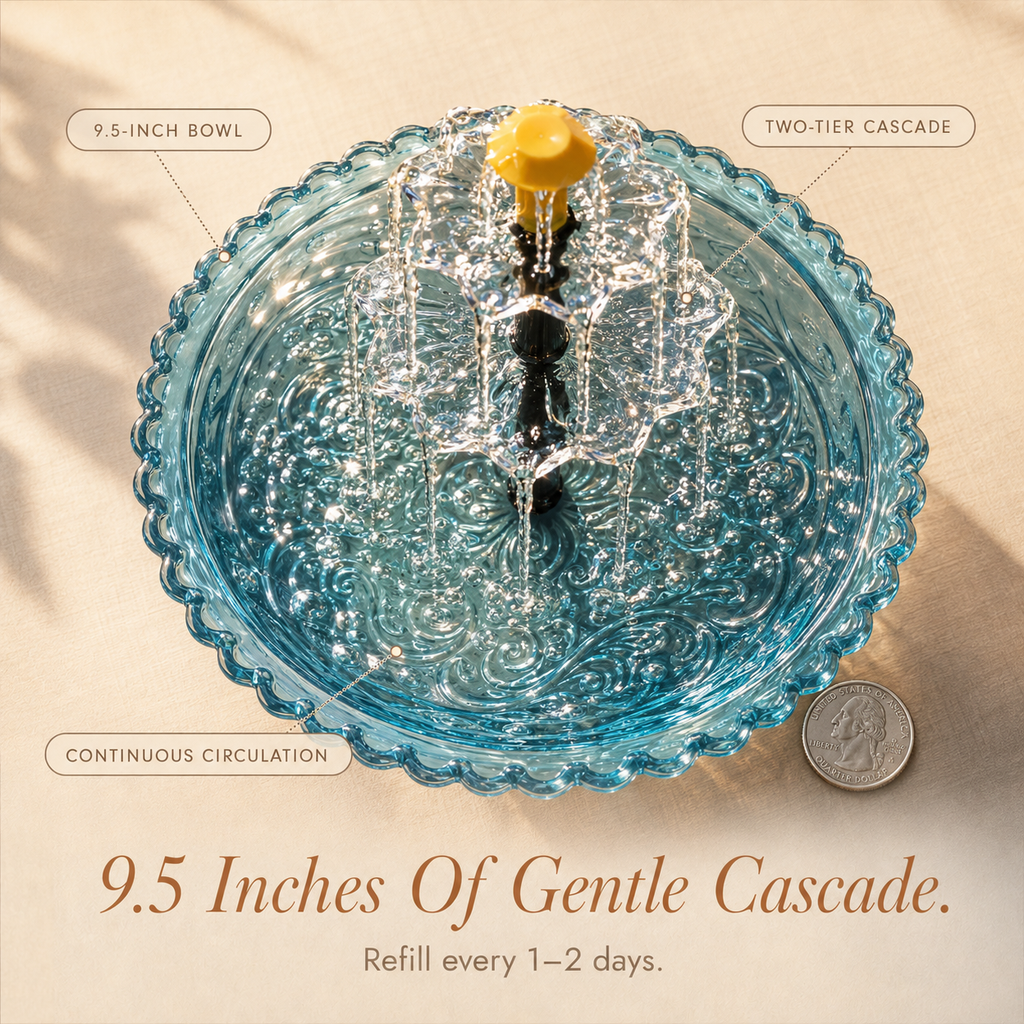 Solar Hanging Bird Bath Fountain with Two-Tier Water Cascade