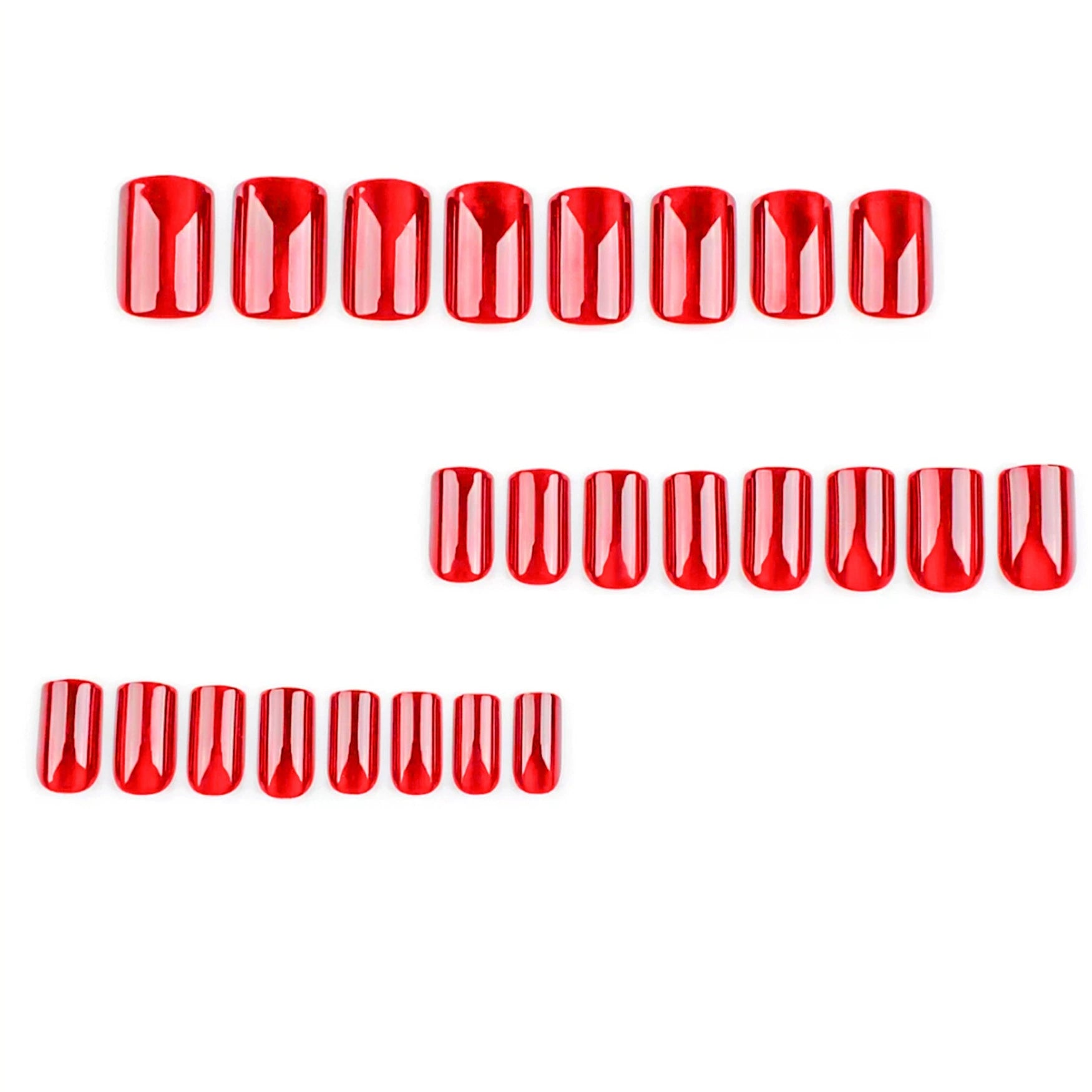 Ruby Red Cat Eye Square Press On Nails | Medium Short | 24 Count