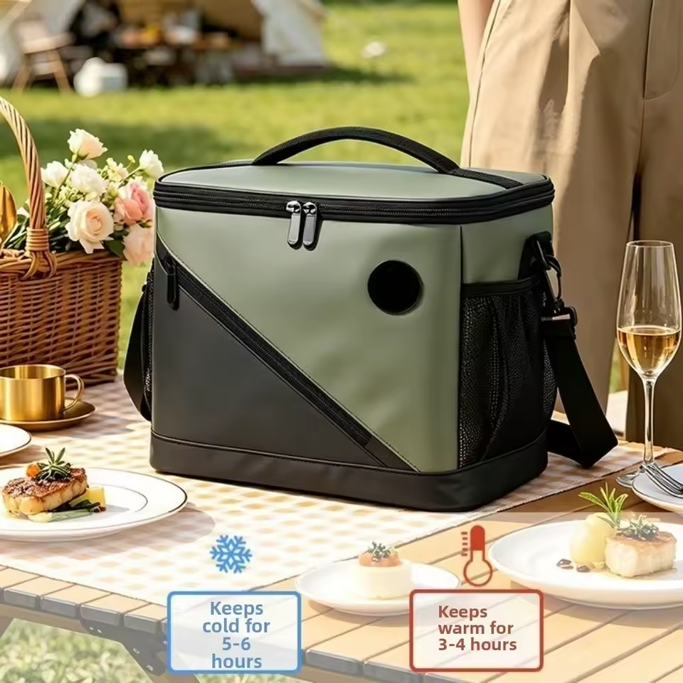 Insulated Cooler Tote with Digital Temperature Display & Shoulder Strap