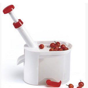 Cherry Pitter Tool with Stainless Steel Pin and Pit Collection Container