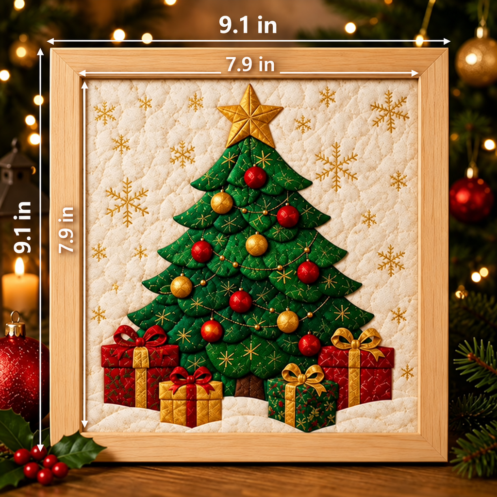 DIY Christmas Fabric Poke Art Kit – No-Sew Craft with Frame