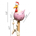 Hand Painted Resin Garden Hen Decor with Dangling Legs, Outdoor Chicken Statue