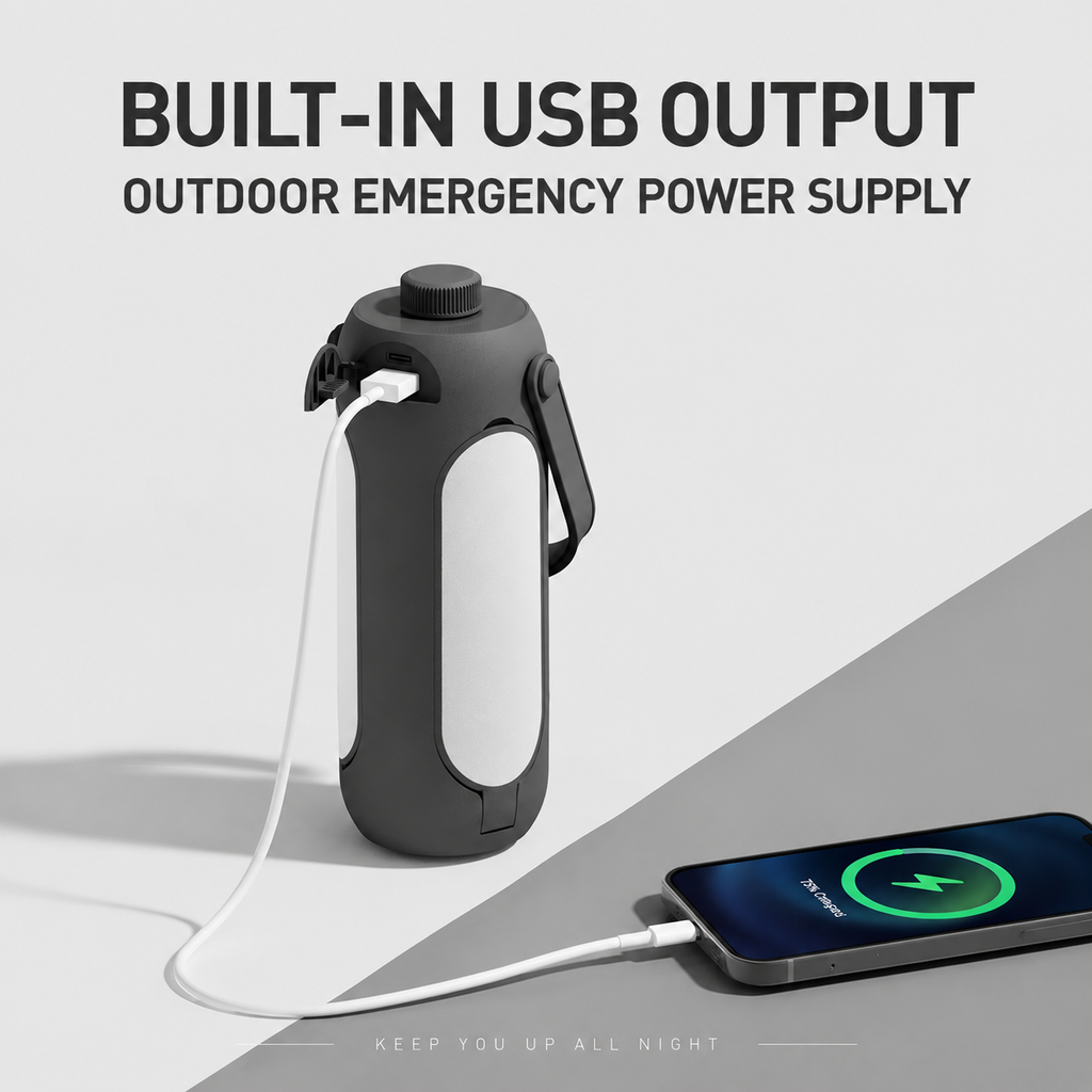 Rechargeable Camping Lantern with 10000mAh Power Bank & 360° LED Light