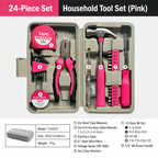 24 Piece Household Tool Set with Hammer Pliers Screwdriver Kit