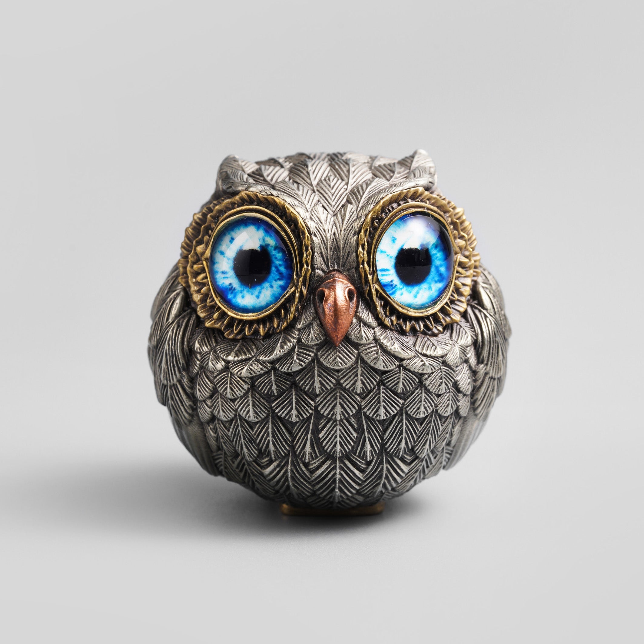 Bronze Owl Figurine for Shelf Desk Home Decor