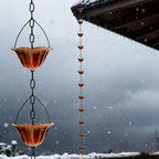 Lotus Cup Rain Chain for Gutters, Decorative Metal Downspout Replacement
