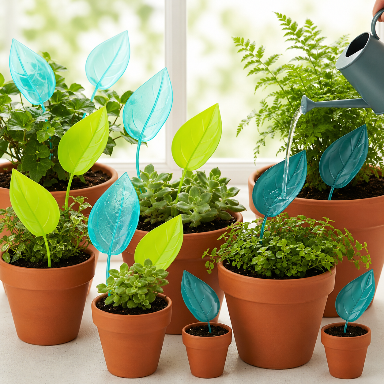 Leaf Plant Watering Funnels Set For Indoor And Outdoor Plant Care