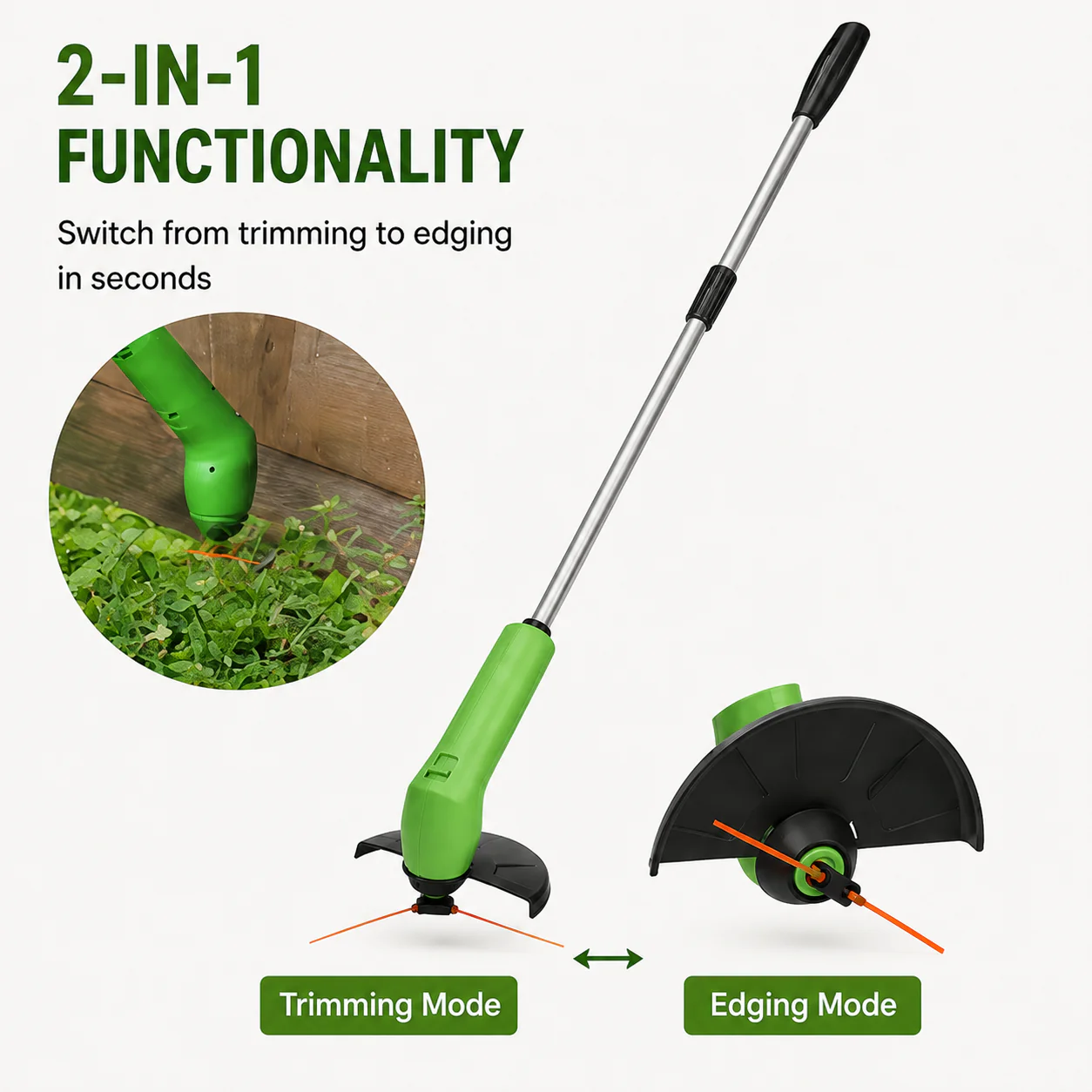 Cordless Mini Grass Trimmer Lightweight Adjustable Cutter