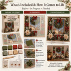 DIY 3D Christmas Fabric Poke Art Kit with Display Stand