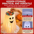 Halloween Ghost Candy Holder with LED Lights & Remote Control for Porch Decor