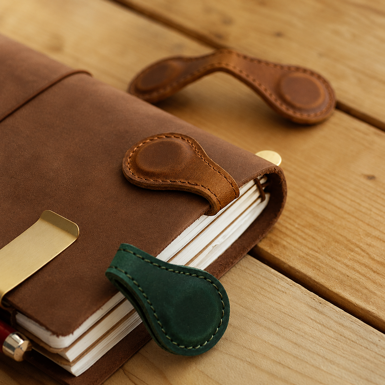 2 Pack Leather Magnetic Bookmarks for Books Journals Planners