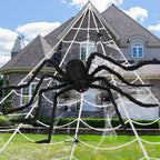 Halloween Fake Spider Web Decorations with Giant Spider