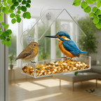 Clear View Window Bird Feeder for Bird Watching with Suction Cups