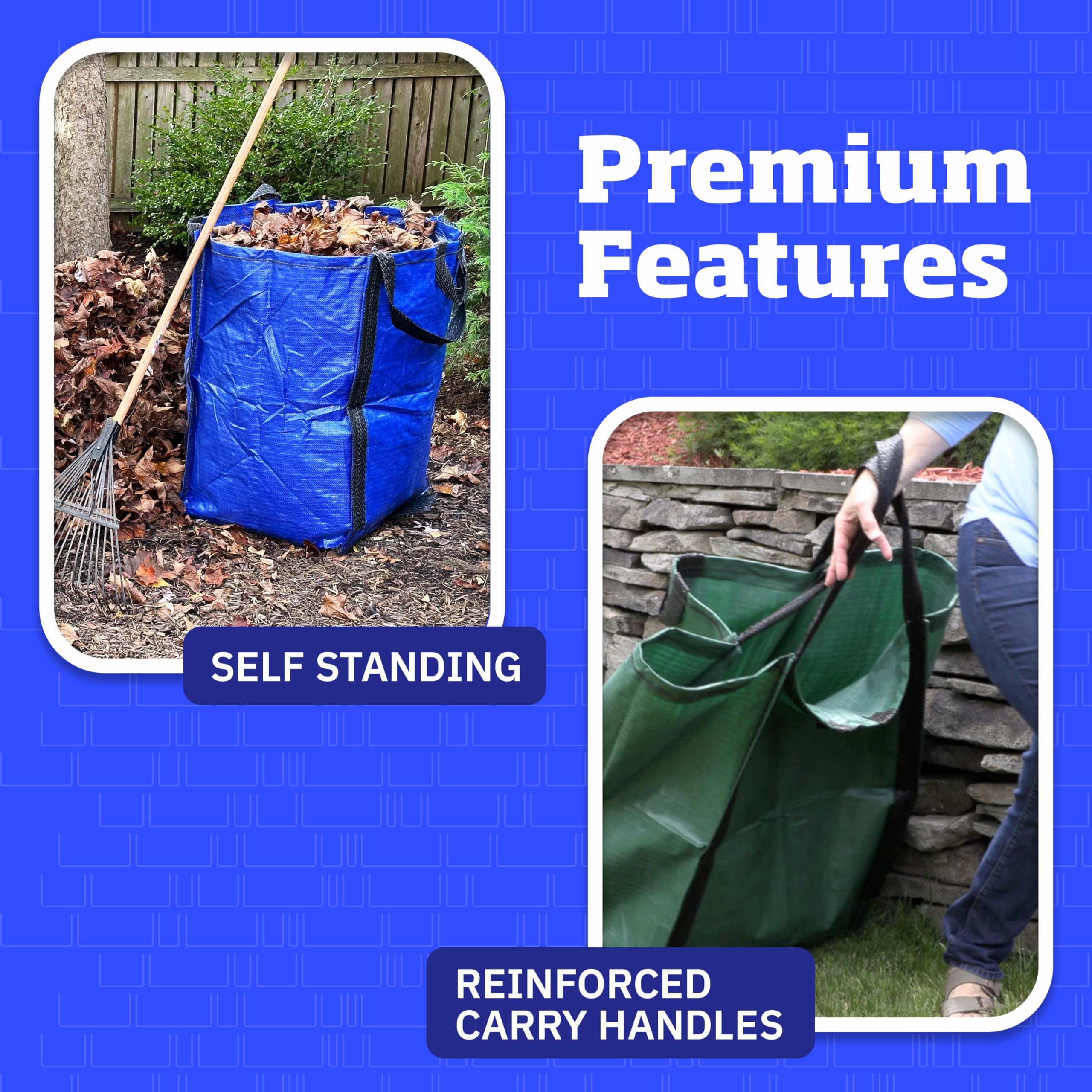 48 Gallon Heavy Duty Lawn & Leaf Bag with Reinforced Handles