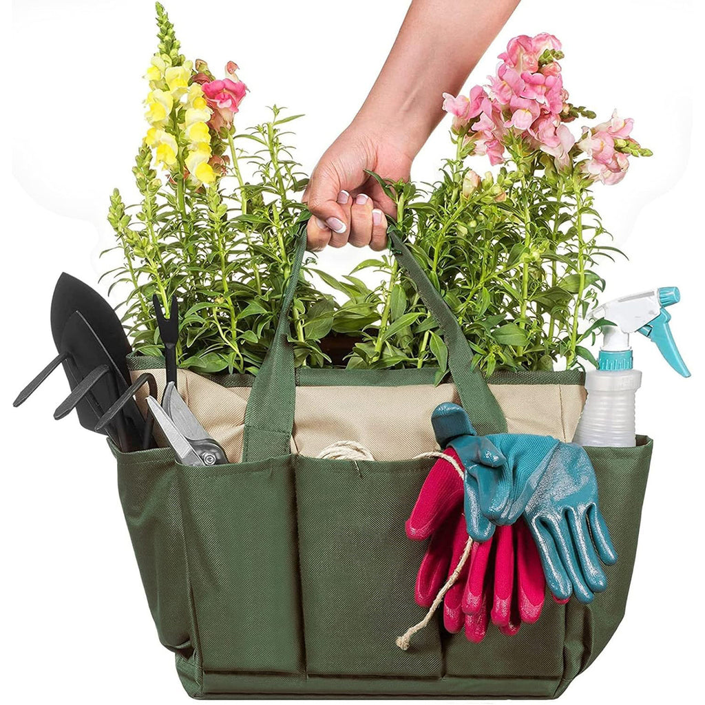 Garden Tool Organizer Tote Bag with Multiple Pockets