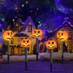 Solar Halloween Pumpkin and Ghost Lights for Outdoor Yard Decorations
