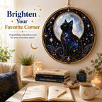 3D Pearl Celestial Black Cat Window Hanging Kit