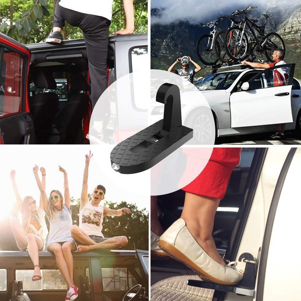 Foldable Car Door Step for Roof Access with Safety Hammer
