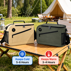 Insulated Lunch Cooler with Digital Temperature Display & Multiple Compartments