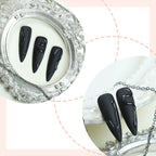 Black Stiletto Press On Nails – Matte 3D Snake Design