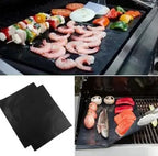 PTFE Non-Stick Grill Mat 10 Pack, Reusable BBQ Grill Mats for Gas & Charcoal Grills