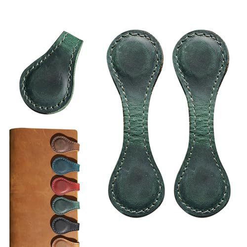 2 Pack Leather Magnetic Bookmarks for Books Journals Planners