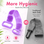 Silicone Back Scrubber with Easy-Grip Handles for Shower