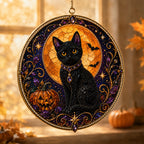 3D Pearl Celestial Black Cat Window Hanging Kit
