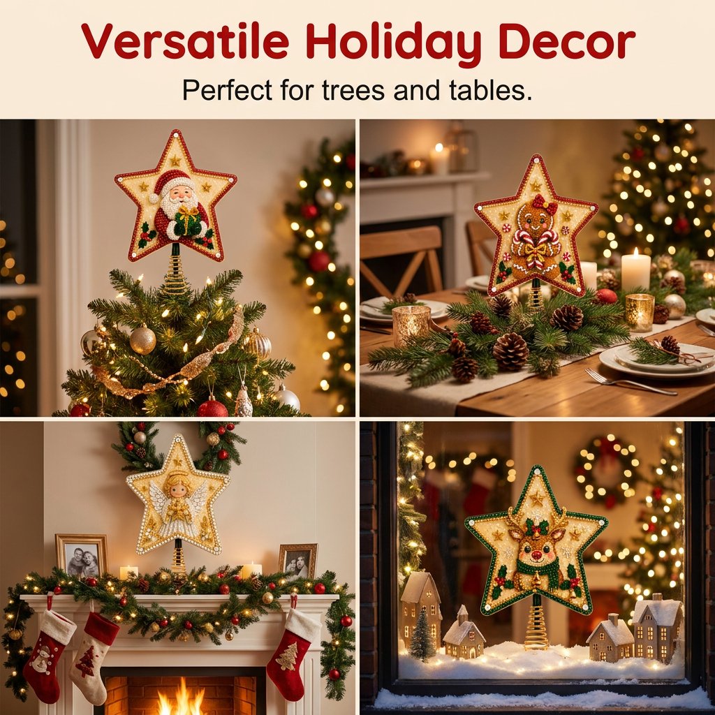 Pearl Diamond Art Christmas Tree Topper DIY Kit