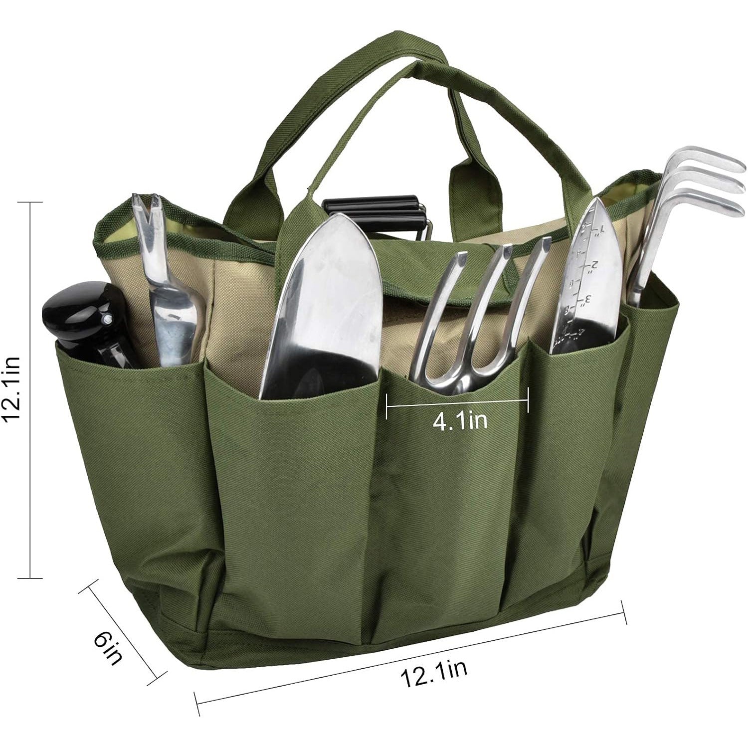 Garden Tool Organizer Tote Bag with Multiple Pockets