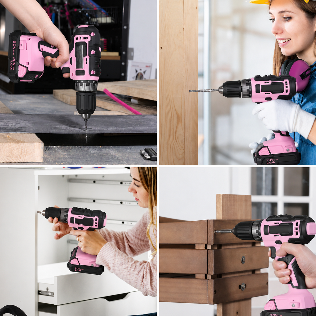 157 Pcs Household Tool Kit with 20V Cordless Lithium-ion Drill Driver