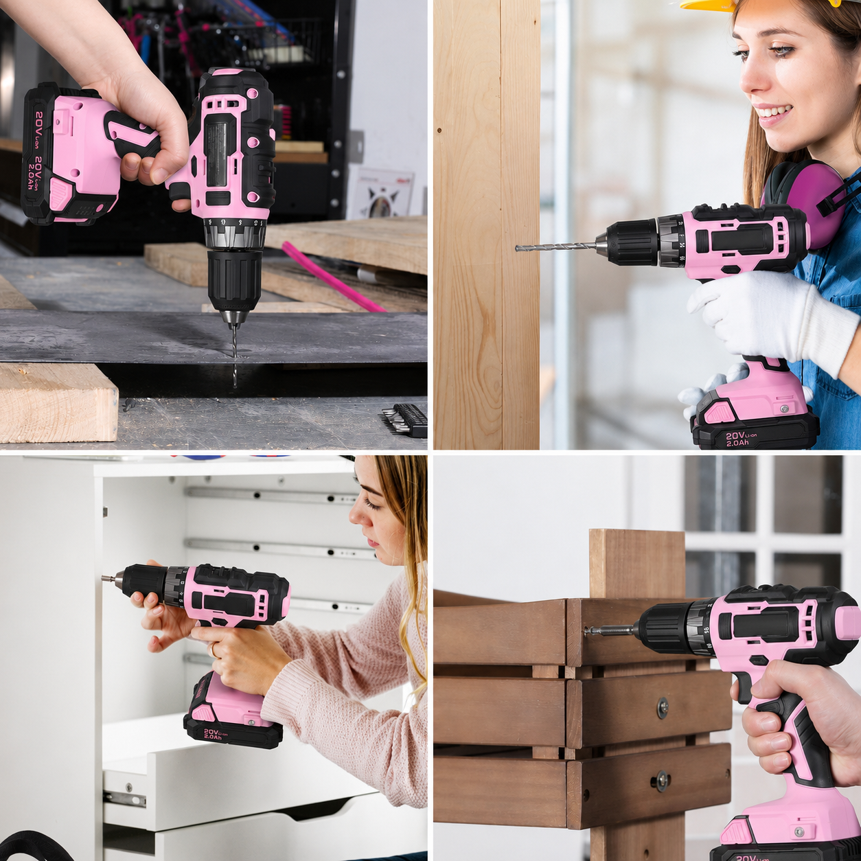 157 Pcs Household Tool Kit with 20V Cordless Lithium-ion Drill Driver